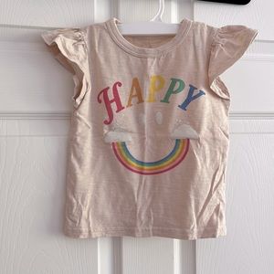 Peek kids girls rainbow print flutter sleeve tshirt size 3T